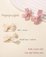 24PCS 2" Baby Hair Bows Clips – Fully Lined Solid Ribbon Mini Clip Bows for Baby Girls, Toddlers, Kids, Teens – Multicolor