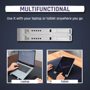 Steady Portable Laptop Stand – Foldable Aluminum Riser for Laptops & Tablets up to 15.6", Lightweight & Durable with Carry Pouch