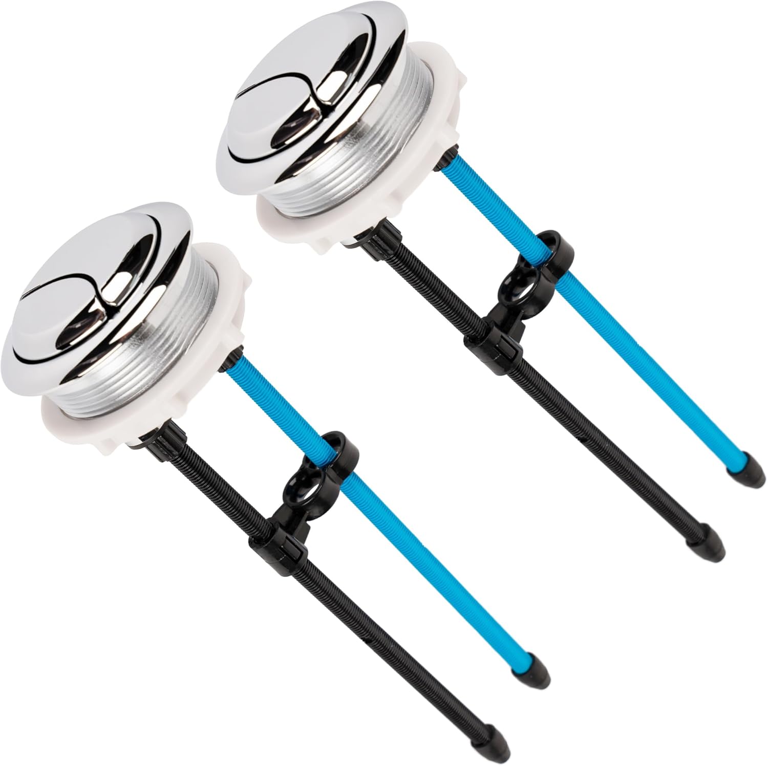 BlueStars Dual Push Flushing Toilet Water Tank Button Replacement – 58mm Thread Diameter – Compatible with American Standard – 2-Pack