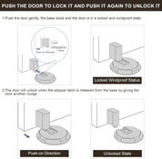 Windproof Heavy Duty Floor Door Stopper – No Drilling Required – Mechanical Hold with Screws & 3M Adhesive – 1 Pack
