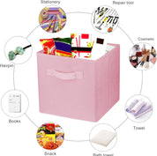 Zuihug 2-Piece 10.5" Collapsible Storage Cubes – Foldable Fabric Bins for Closet, Shelves, and Office Organization – Pink