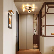 Sputnik Black Crystal 4-Light Semi Flush Mount Ceiling Light – Modern Industrial Chandelier with Round Crystal Shades, G9 LED Compatible