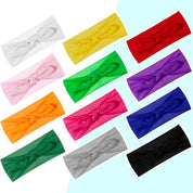 Giegxin 12-Pack Colorful Cloth Headbands for Girls – Removable Rabbit Ear Bow Hairbands, 12 Colors