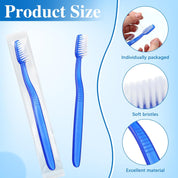 100 Pcs Prepasted Disposable Toothbrushes – Individually Wrapped, Soft Bristles, Colorful Bulk Set for Travel, Hotel, Camping, Homeless Donations