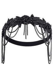 BABEYOND 1920s Flapper Headpiece – Roaring 20s Great Gatsby Headband, Vintage Hair Accessory for Women, Black