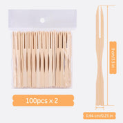 JTMY AOTA 200 Pack Bamboo Cocktail Forks – 3.5 Inch Natural Toothpicks for Appetizers, Dessert, Fruit & Catering