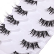 Zanlufly Half Lashes Manga Natural Wispy 3/4 Cat Eye False Eyelashes – Reusable Soft Faux Mink Lashes with Clear Band (Black)