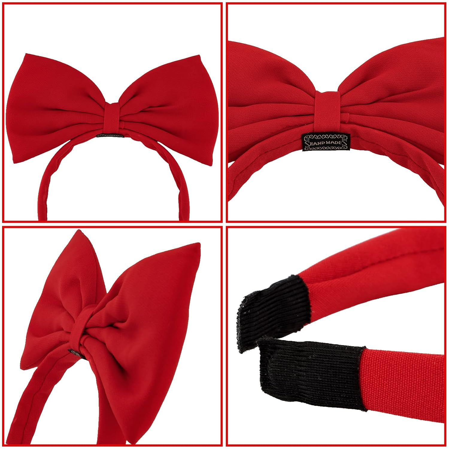Red Bow Headband – Costume Headband for Women and Girls, Ideal for Snow White & Powerpuff Girls Outfits