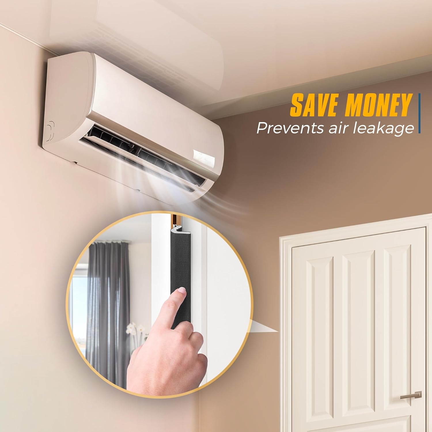 Weather Stripping Door Seal Strip 26FT – V-Shape Soundproofing Door Sealer for Large Gaps, Black