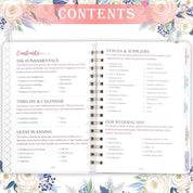 Wedding Planner – Bride’s Organizer Book with 5 Tabbed Sections, Hardcover with Metal Corners, Inner Pockets & Stickers – 6.5" x 8.75"