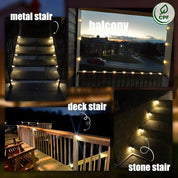 SOLPEX Solar Deck Lights Outdoor – 16 Pack Warm White LED Step Lights, Waterproof Solar Powered for Stairs, Fence, Yard, Patio, and Pathway