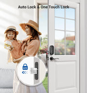 Veise Smart Lock – 7-in-1 Fingerprint Keyless Entry Door Lock with App Control, Touchscreen Keypad, Biometric Smart Deadbolt, Alexa/Google Compatible, Matte Black