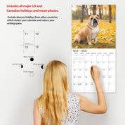 Windrio 2025 Wall Calendar – Bulldogs Theme, January to December 2025, 12" x 24" Opened