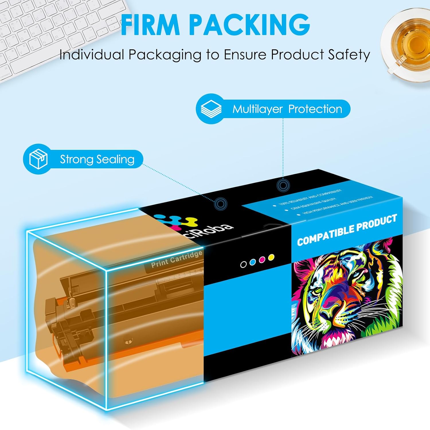 LeciRoba 3-Pack High-Yield Toner Cartridge Replacement for Xerox 106R02759/58/57/56 – Compatible with Xerox Phaser 6020, 6022, WorkCentre 6025, 6027 Series (Black/Yellow/Magenta – Cyan Not Included)