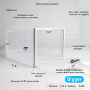 Large Medicine Lock Box – Lockable Plastic Storage with Combination Code for Medication, Snacks, Phones, or Office Use, Clear