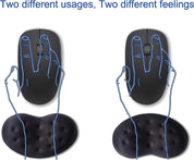 BRILA Ergonomic Memory Foam Mouse Wrist Rest – Massage Holes Design for Pain Relief, Black (New)