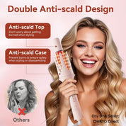 3-in-1 Automatic Curling Iron & Hair Straightener Brush – with Dual Ceramic Barrels