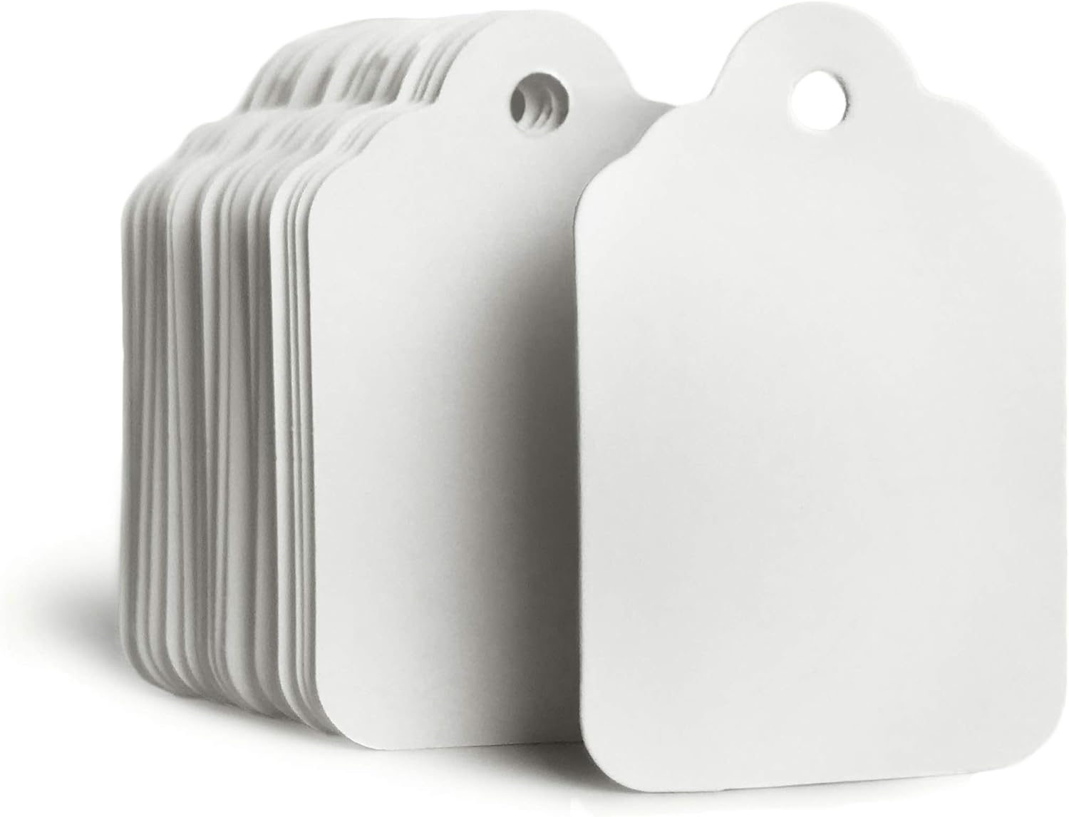 GILLRAJ Unstrung Marking Blank White Price Tags – 1.93" x 1.25" (49mm x 32mm), Pack of 1000 Paper Clothing Hang Tags Without String