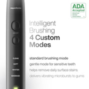 Aquasonic Black Series Ultra Whitening Toothbrush – ADA Accepted Electric Toothbrush with 8 Brush Heads & Travel Case – 40,000 VPM Motor, Wireless Charging, 4 Modes & Smart Timer