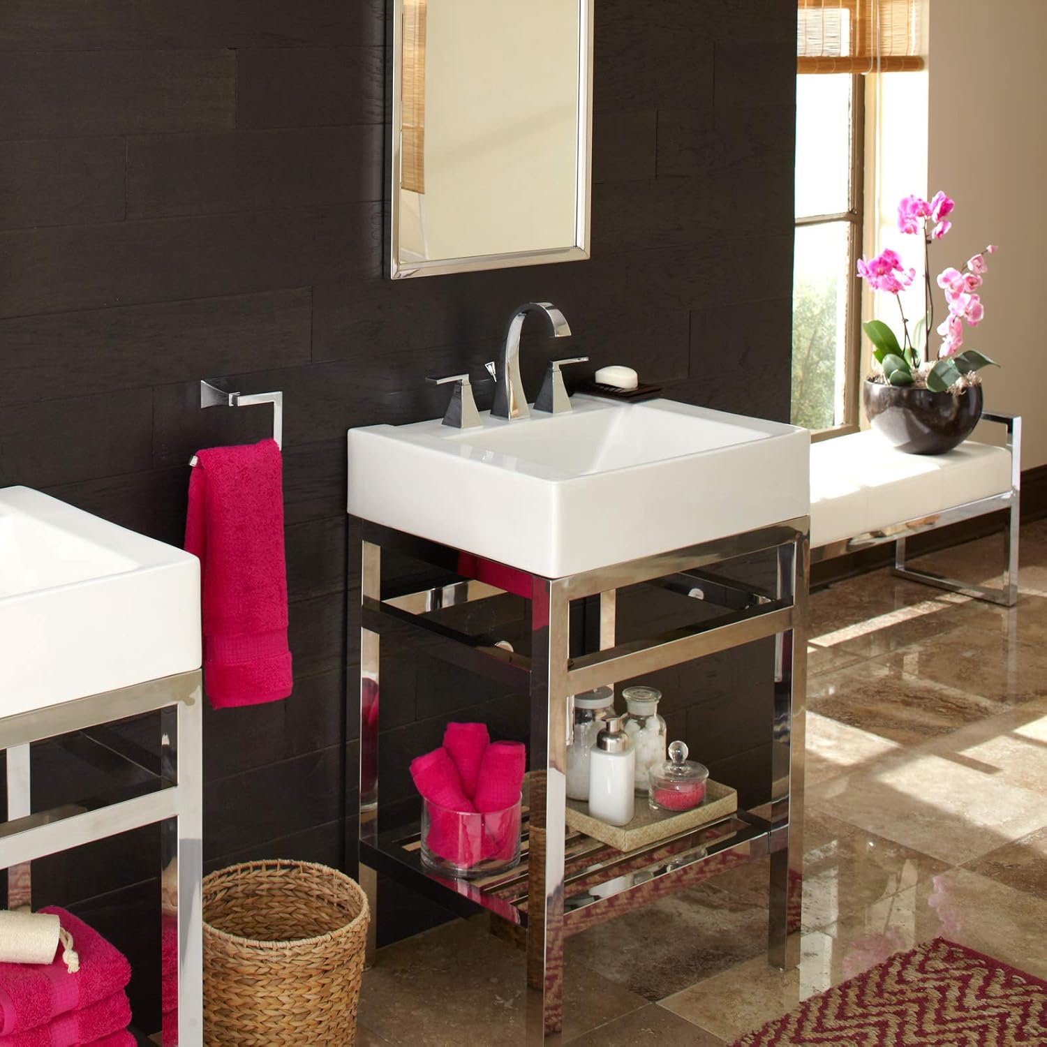 Vilamonte 6-5/8 in. Wall Mounted Towel Ring in Chrome