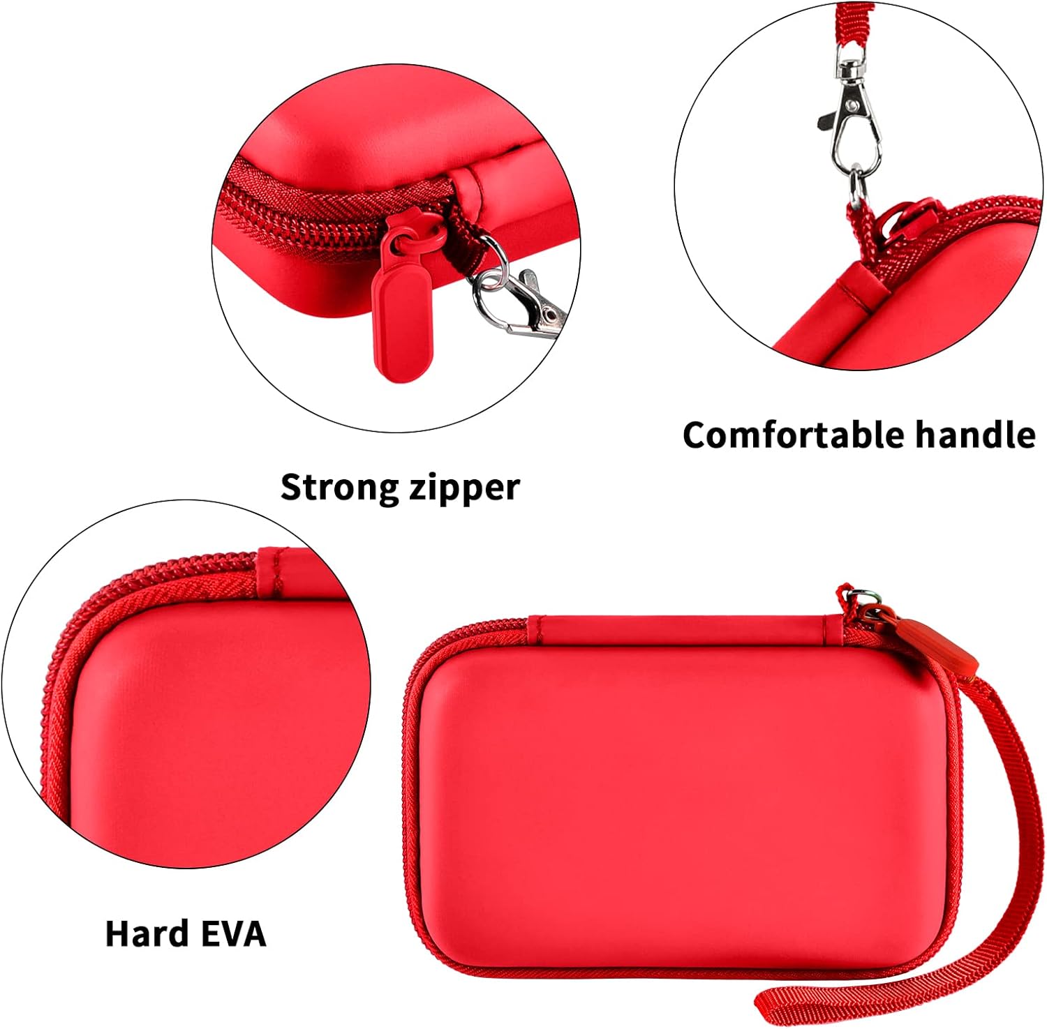 ANKHOH Travel Case for UCOMX, Iseyyox, LISEN, RTOPS 3-in-1 Wireless Charger – Foldable Magnetic Storage Bag, Red