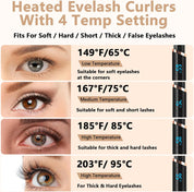 Heated Eyelash Curlers – Rechargeable Electric Lash Curler with Eyelash Comb, Updated Model, Black