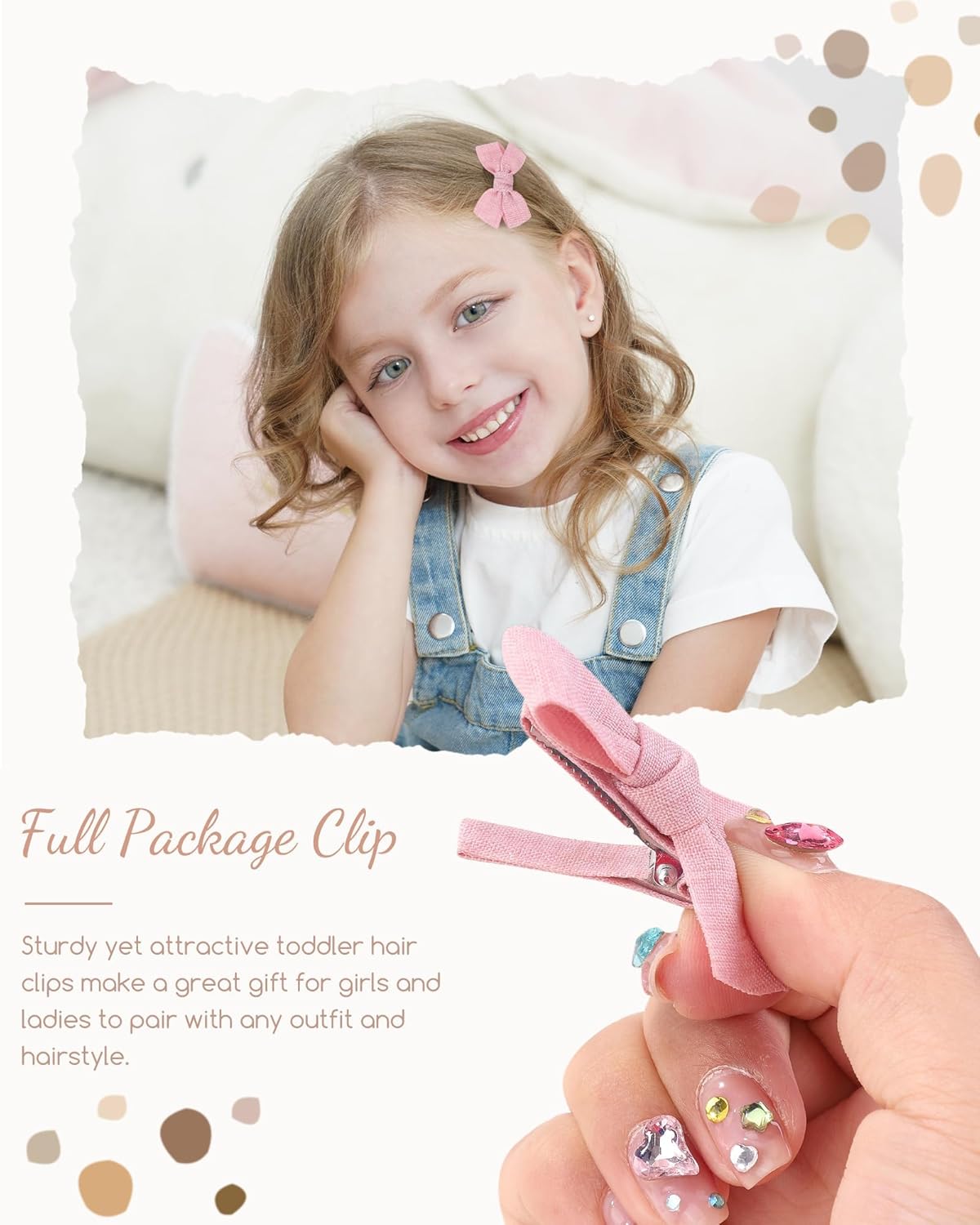 24PCS 2" Baby Hair Bows Clips – Fully Lined Solid Ribbon Mini Clip Bows for Baby Girls, Toddlers, Kids, Teens – Multicolor