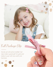 24PCS 2" Baby Hair Bows Clips – Fully Lined Solid Ribbon Mini Clip Bows for Baby Girls, Toddlers, Kids, Teens – Multicolor