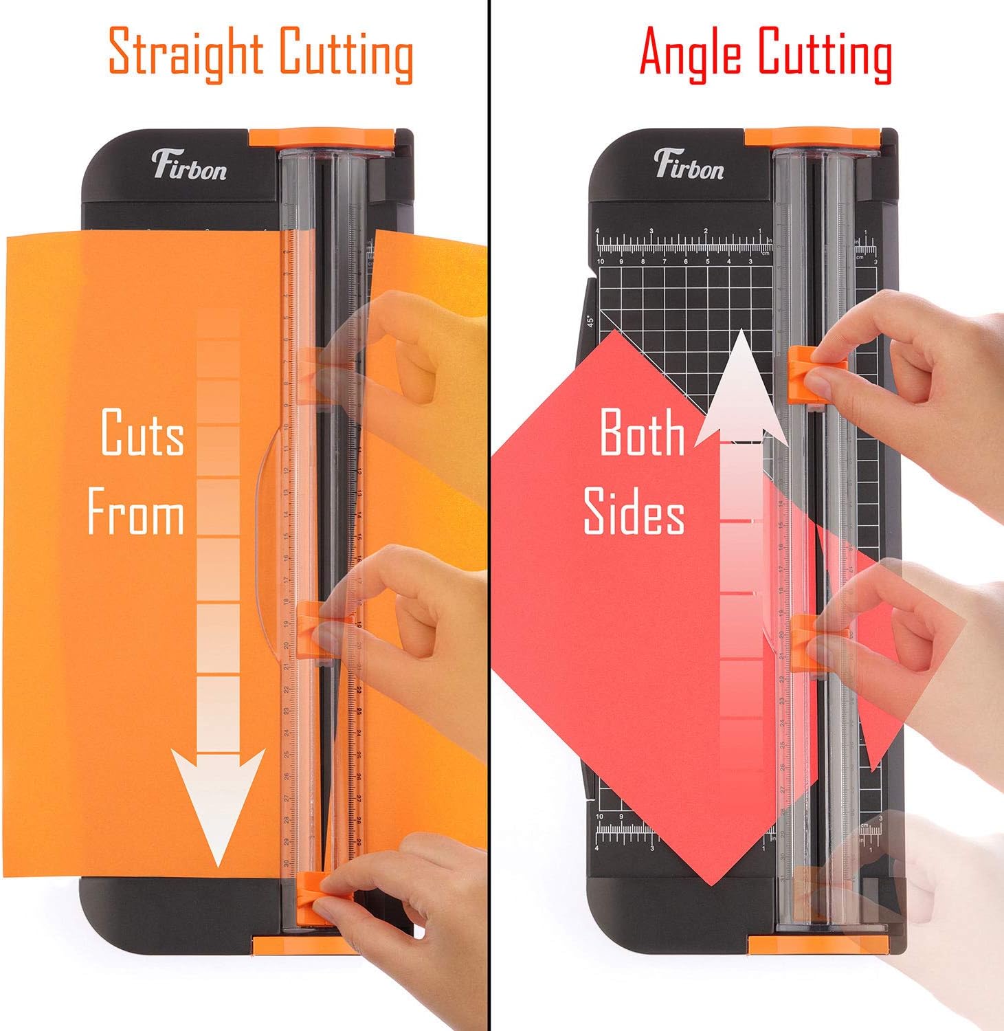 Firbon A4 Paper Cutter – 12-Inch Titanium Paper Trimmer – Black – Lightweight Scrapbooking Tool with Side Ruler & Safety Guard