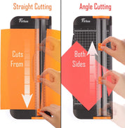 Firbon A4 Paper Cutter – 12-Inch Titanium Paper Trimmer – Black – Lightweight Scrapbooking Tool with Side Ruler & Safety Guard