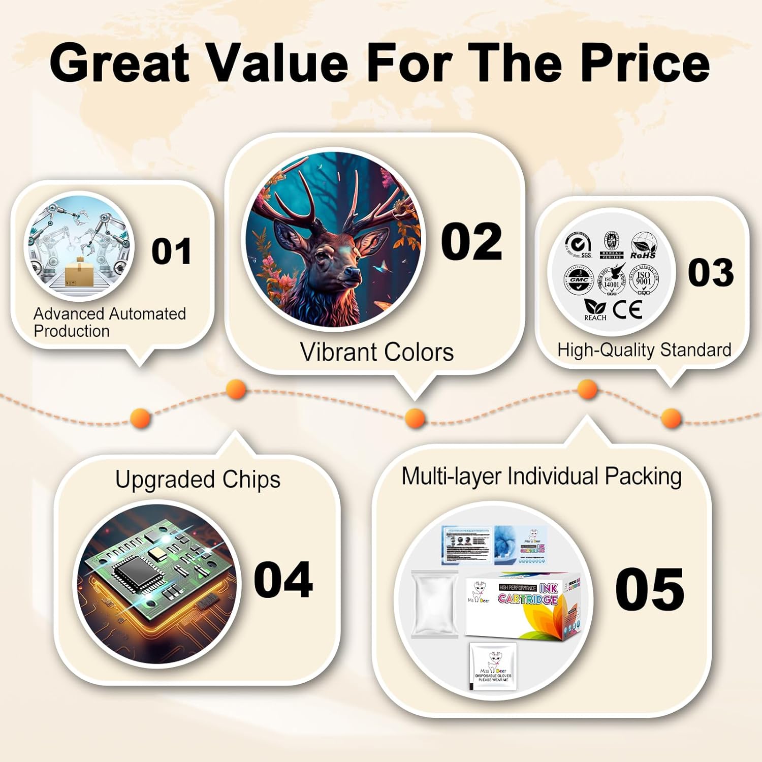 Miss Deer Maxify 1200 Ink Cartridges, Compatible for Canon 1200XL PGI 1200 XL, High Yield Work with Maxify MB2720 MB2120 MB2020 MB2050 MB2320 MB2350 M