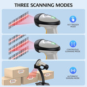 TEEMI Bluetooth 1D Barcode Scanner with Optional Stand – Wireless Laser Reader for iPhone, iPad, Android, Windows, Mac – Pre-Owned