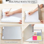 Henoyso Metal Storage Clipboard – Heavy-Duty Aluminum Clip Board with Storage Compartment – 12.6" x 9.2" – Fits Letter Size Paper