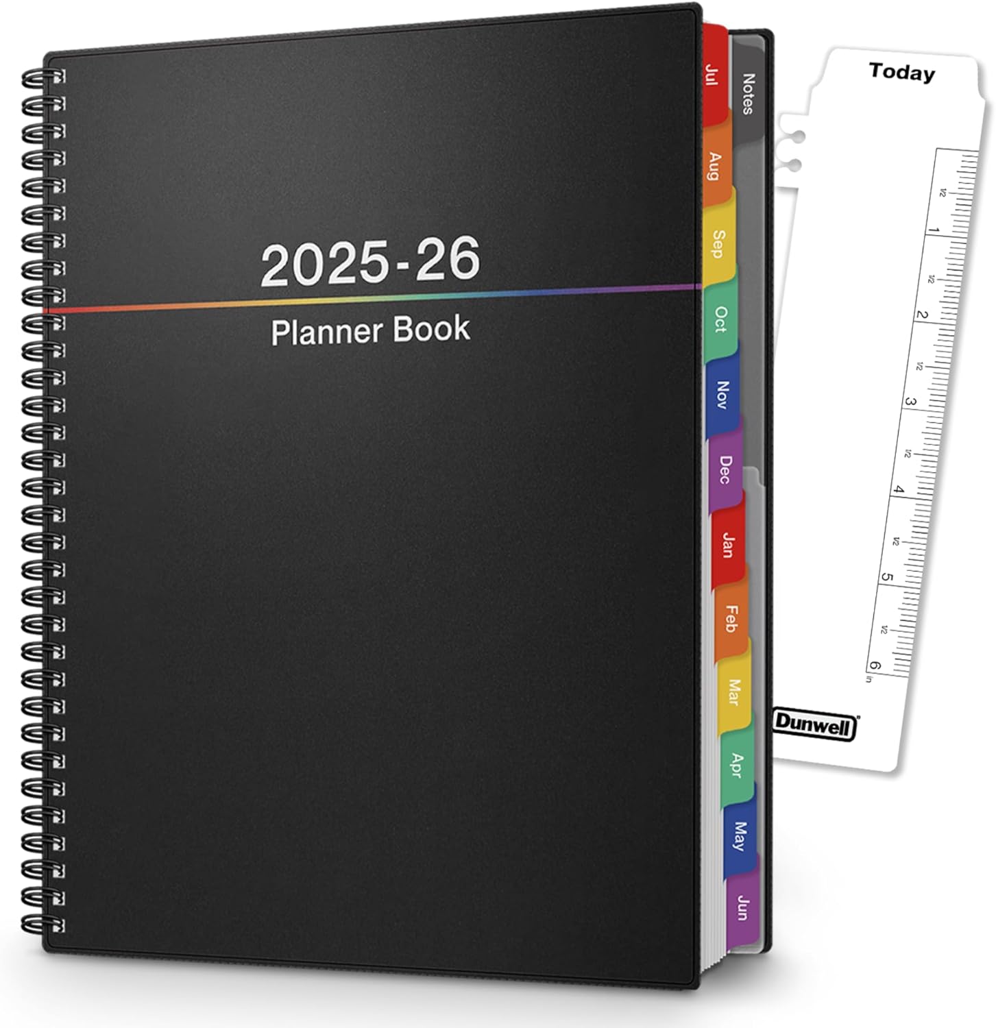 Large Academic Planner 2025–2026 – 8.5 x 11 Daily Calendar Book, July 2025 to June 2026, Spiral-Bound with Colorful Tabs, Stickers, Bookmark & Pocket