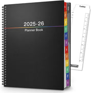 Large Academic Planner 2025–2026 – 8.5 x 11 Daily Calendar Book, July 2025 to June 2026, Spiral-Bound with Colorful Tabs, Stickers, Bookmark & Pocket