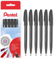 Pentel Original Sign Pen S520 – Fibre Tip Fineliner Marker Pens, 2mm Nib, 1mm Line Width, Pack of 6
