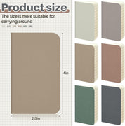 36 Pcs Pocket Notebook Mini Journal 2.5" x 4" – Kraft Paper Notepad Bulk, Softcover Memo Diary for Students, Travelers, School (Dark Color, Blank Cover)