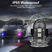 Elegananccy 4PCS Wireless LED Strobe Lights with Remote – 8 Color Waterproof Rechargeable Anti-Collision Emergency Lights for Car, Bike, Motorcycle, Drone, Aircraft