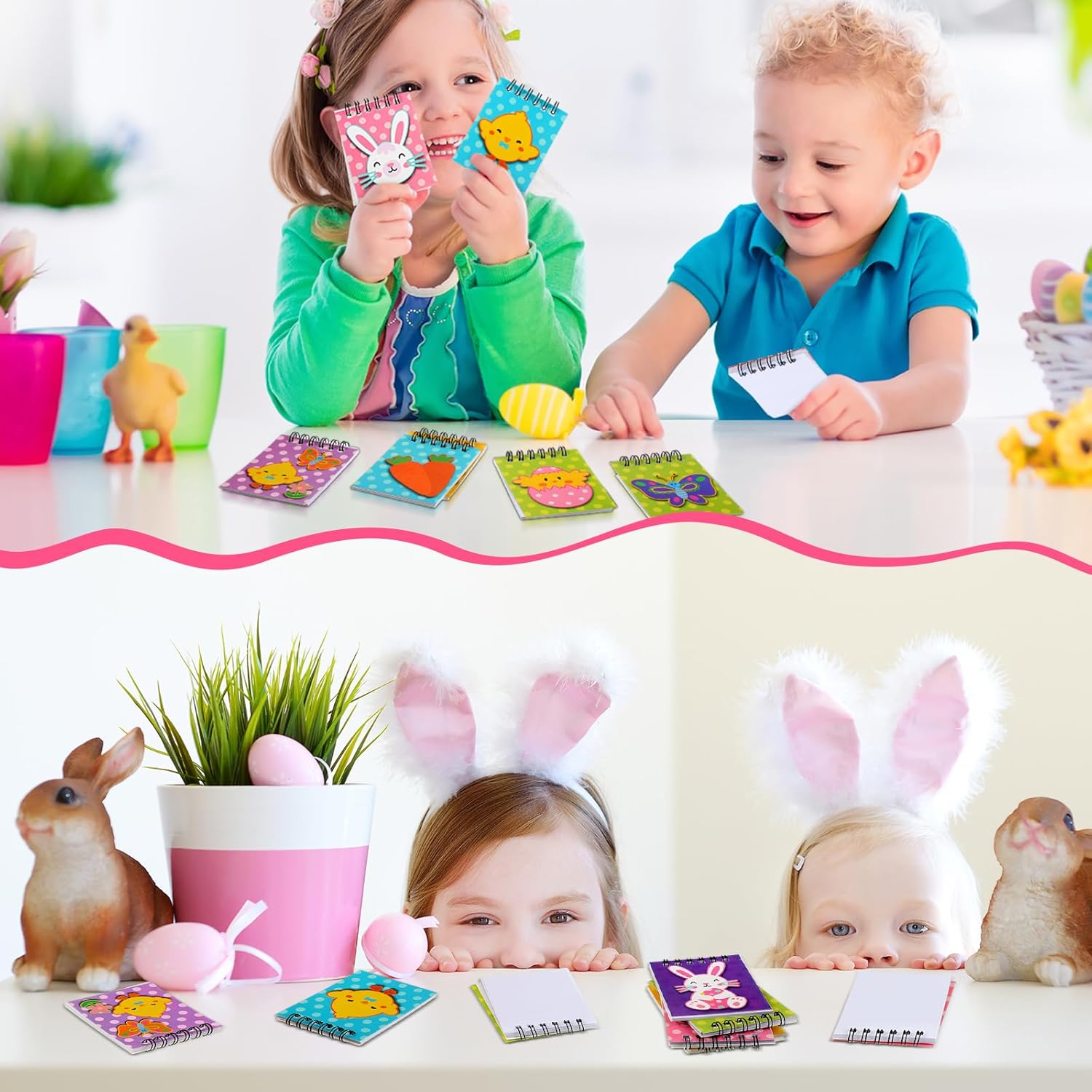 72-Pack Easter Bunny Mini Notebooks – Christian Themed Plain Memo Pads for School & Gifts