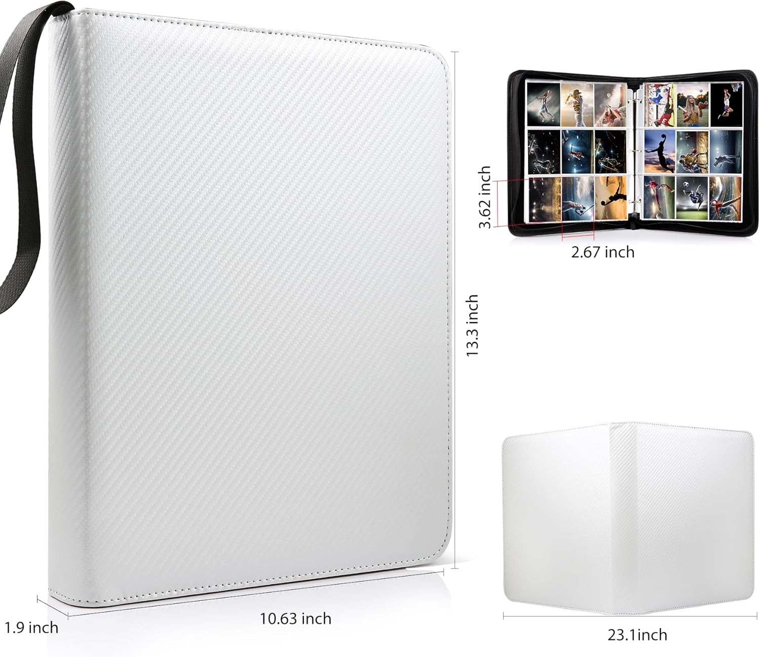 WOT I 900-Pocket Trading Card Binder – Zippered Card Holder Case with Double-Sided Sleeves