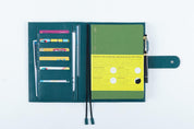 Leather Cover for A5 Notebooks – Fits Hobonichi Cousin, Stalogy & Midori MD Planners, Pebbled Deep Teal