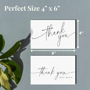 Thank You Cards with Envelopes & Matching Stickers – Bulk Pack of 79, 4x6 Inch Minimalistic Design – Ideal for Business, Baby Shower, Wedding, Graduation, Bridal Shower, Funeral – White – NOB