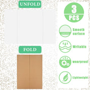 Medium Trifold Poster Board 24 x 16 inches – Corrugated Presentation Display with Double-Sided Tapes for School Projects & Science Fairs