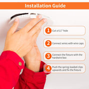 Meconard 6-Pack 6" 5CCT LED Recessed Lights with Night Light – 1050LM Dimmable Ultra-Thin Wafer Ceiling Lights, 2700K–5000K Selectable, 12W=110W, Canless Flush Mount – White