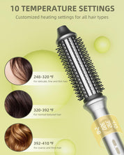 Avvnee Thermal Brush Curling Iron – 1.26" Heated Round Brush for Long Hair, Fast 30s Heat-Up, Gray