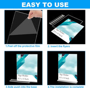 EHWINE Acrylic Sign Holder 8.5 x 11 – 6 Pack Double-Sided Clear Stand-Up Display Frames, Polished Acrylic Tabletop Menu Flyer Paper Holders for Office, Store, Business, Weddings & Events