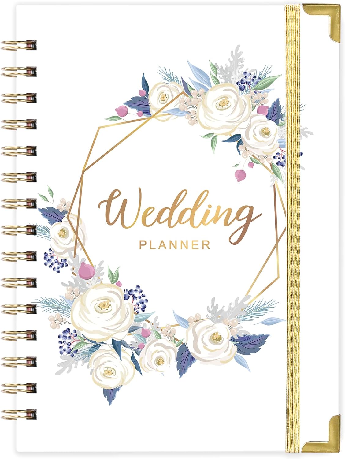 Wedding Planner – Bride’s Organizer Book with 5 Tabbed Sections, Hardcover with Metal Corners, Inner Pockets & Stickers – 6.5" x 8.75"