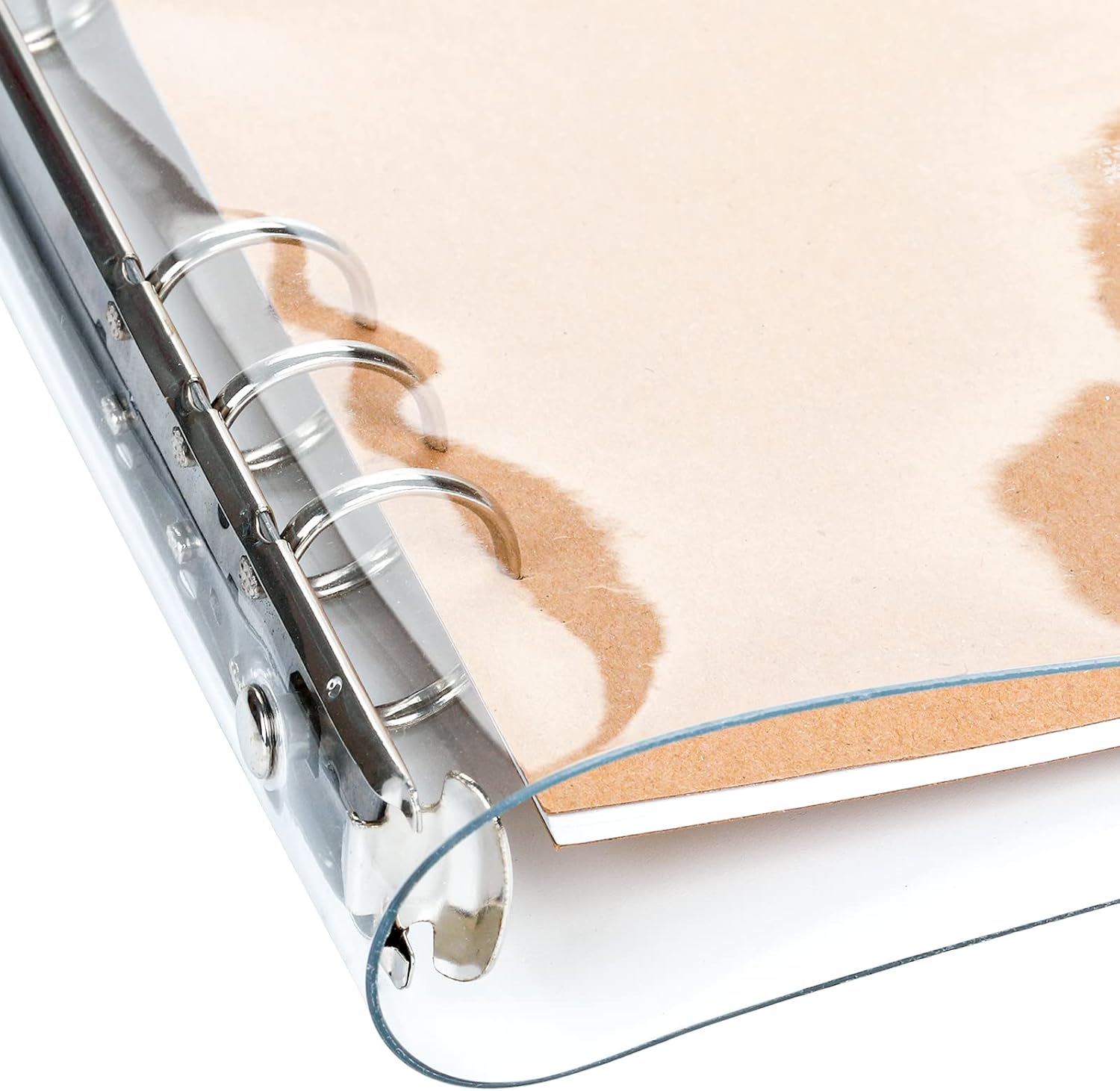 Elsjoy 6-Pack A5 Clear PVC Binder – Transparent 6-Ring Refillable Soft Notebook Covers with Snap Button Closure – Loose Leaf Binding – 9.3" x 7"