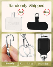 3-in-1 Phone Lanyard Strap Crossbody – 2 Pack for iPhone & Cell Phones – Adjustable Neck Strap with Tab & Key Ring (Black + “Be Kind” Design)