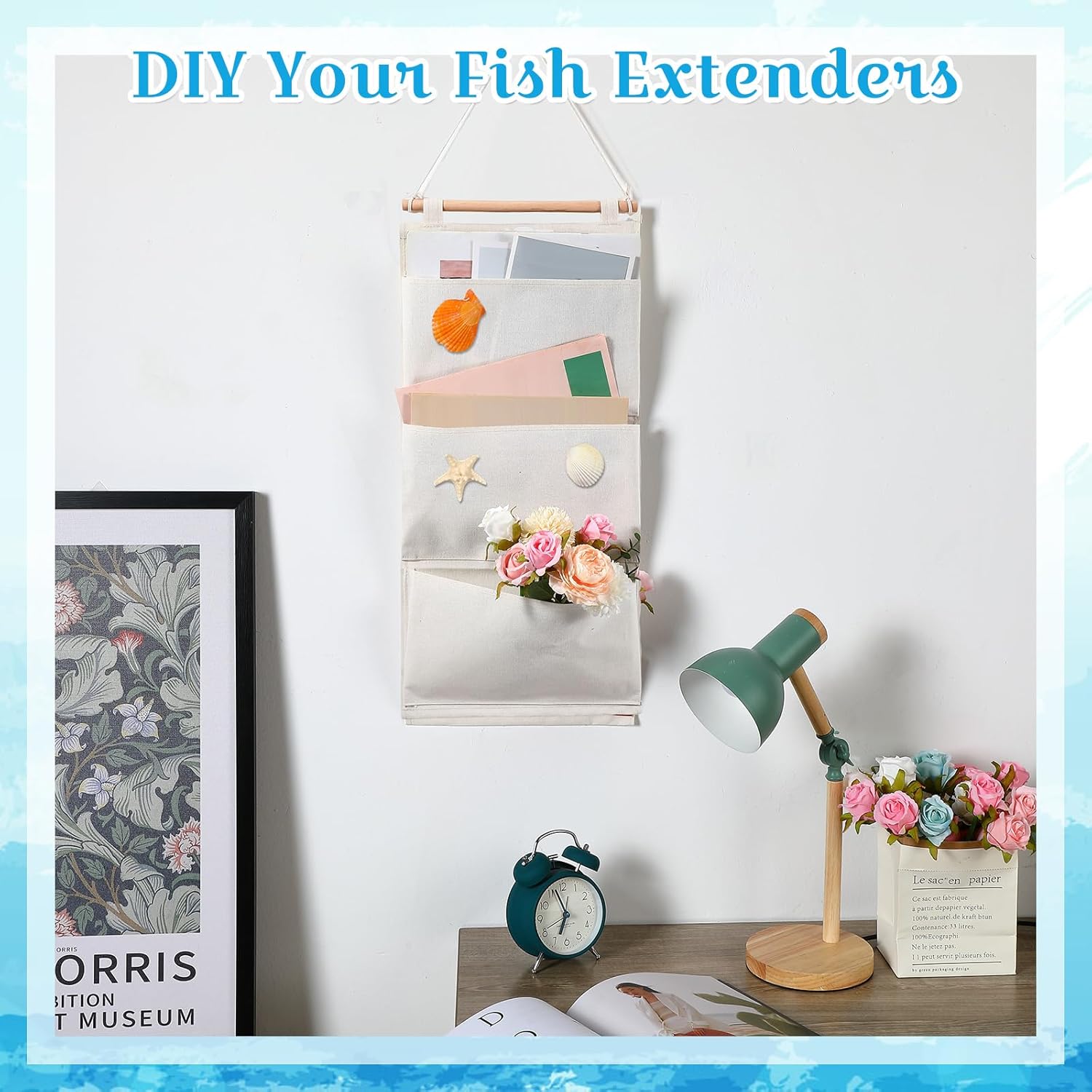 2-Pack Fish Extender Gift Hangers – 3-Pocket Cruise Hanging Organizers for FE Gift Exchanges & Pixie Dusting, 2025 Cruise Ready (White)